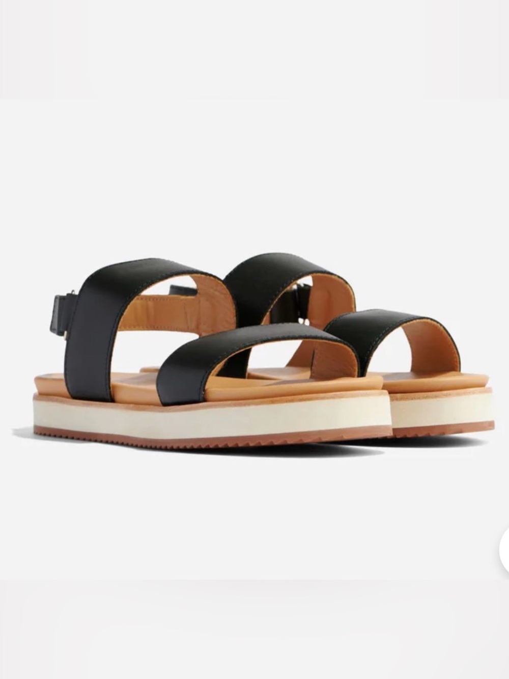 Nisolo Black Go-To Flatform Sandals